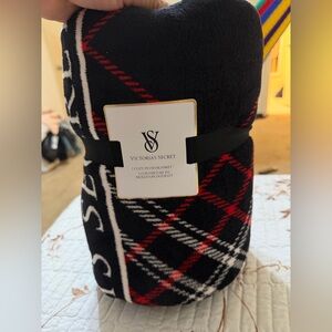 Victoria's Secret Black and Red Plaid Throw
